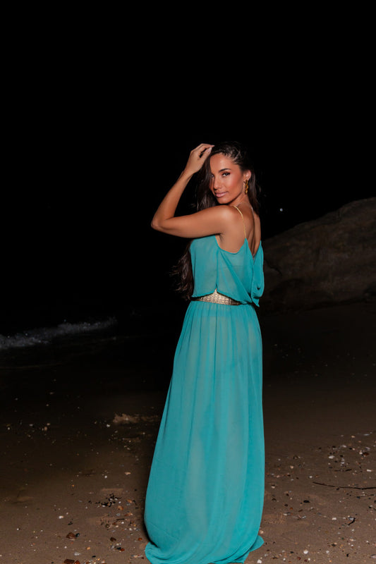 Esmeralda evening dress by Calliope Anemouli